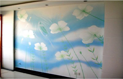 扶沟画墙绘怎么画好白云的蓬松感?