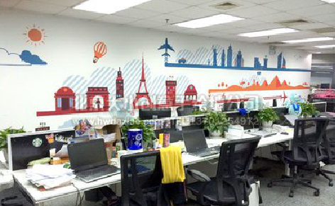  扶沟教你设计办公室墙绘的方法。